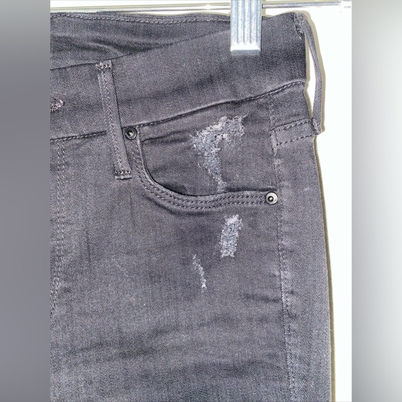 Mother Denim Looker Ankle Fray Guilty as Sin black Distressed Size 25 - Picture 3 of 13